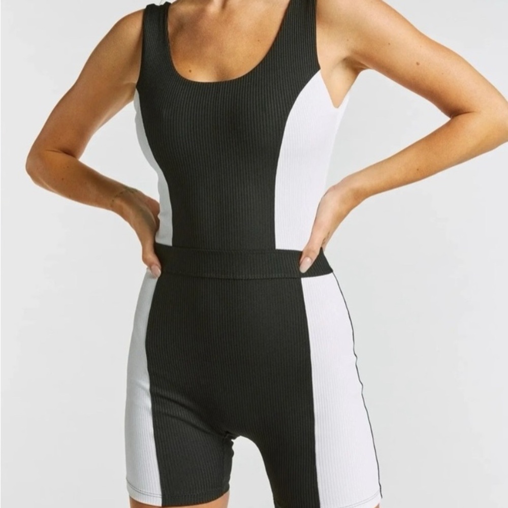 Year of Ours Black and White Short Onesie